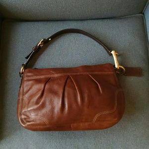 Coach Hampton Brown Leather Shoulder Bag